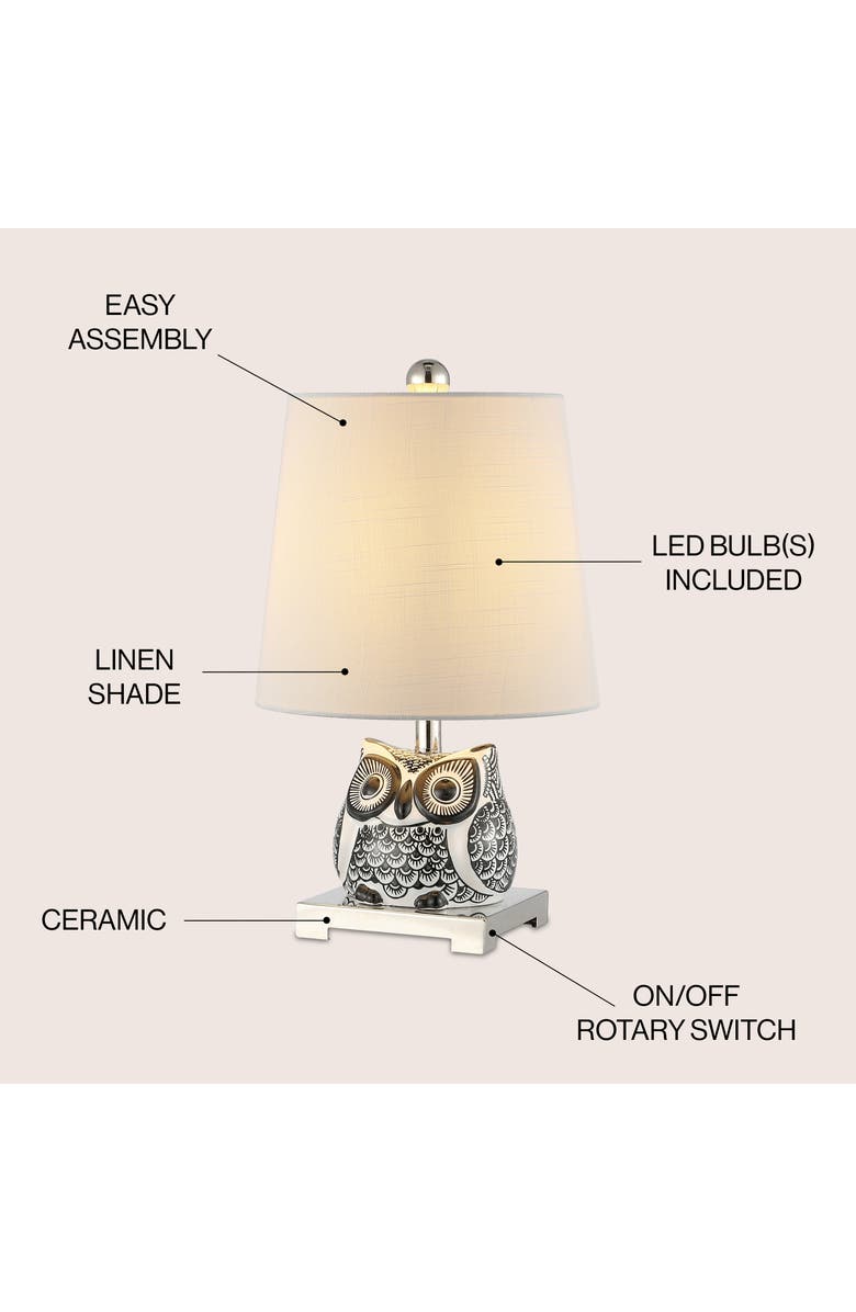 JONATHAN Y Justina Ceramic Mini LED Table Lamp, Alternate, color, Black/White
