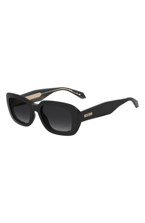Moschino 54mm Gradient Rectangular Sunglasses In Black