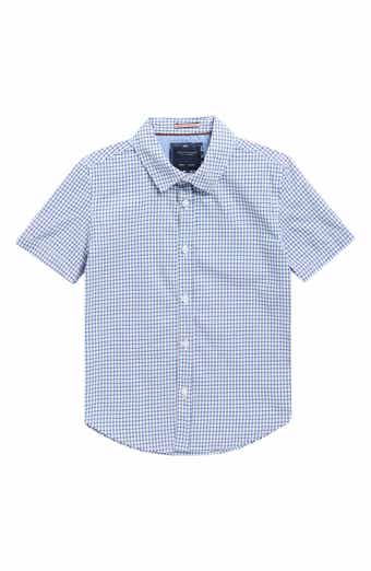 DENIM AND FLOWER Kids' Check Short Sleeve Button-Up Shirt