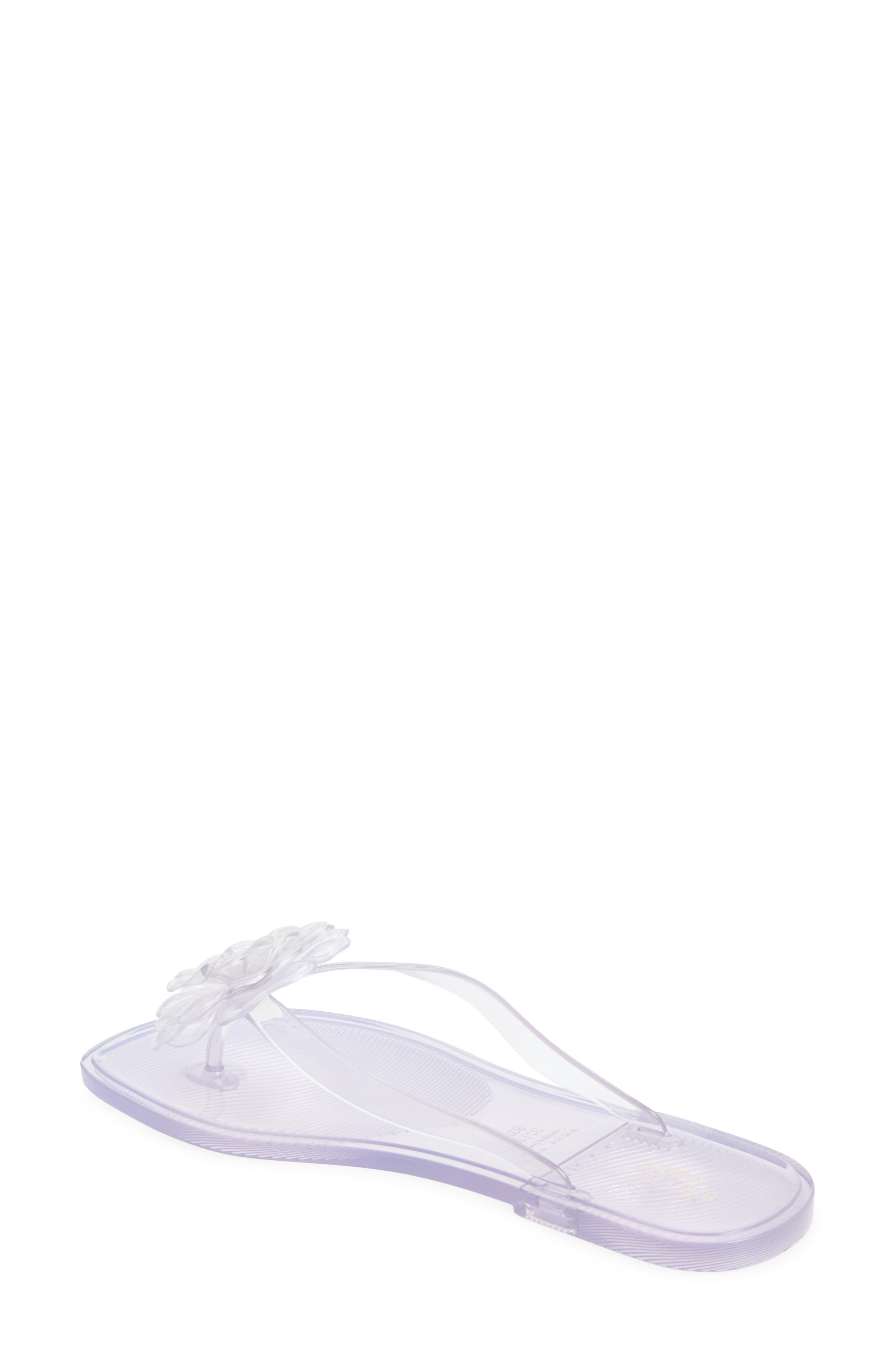 Jelly Flower Flip Flop, Alternate, color, CRISTAL