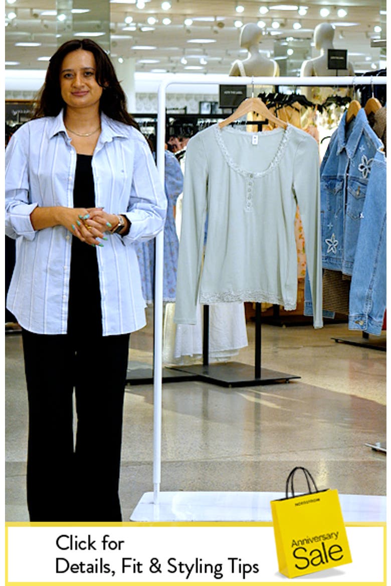 Lace Trim Cotton Blend Rib Henley video