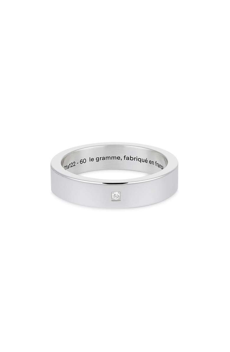 le gramme Men's 7G Diamond Polished Sterling Silver Ribbon Band Ring, Main, color, 