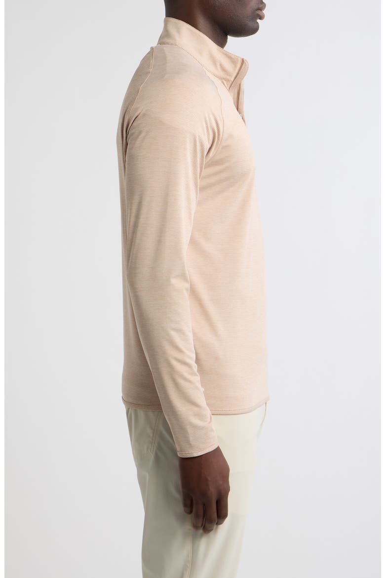 Crown Crafted Stealth Stripe Performance Quarter Zip Pullover, Alternate, color, LIGHT NUTMEG