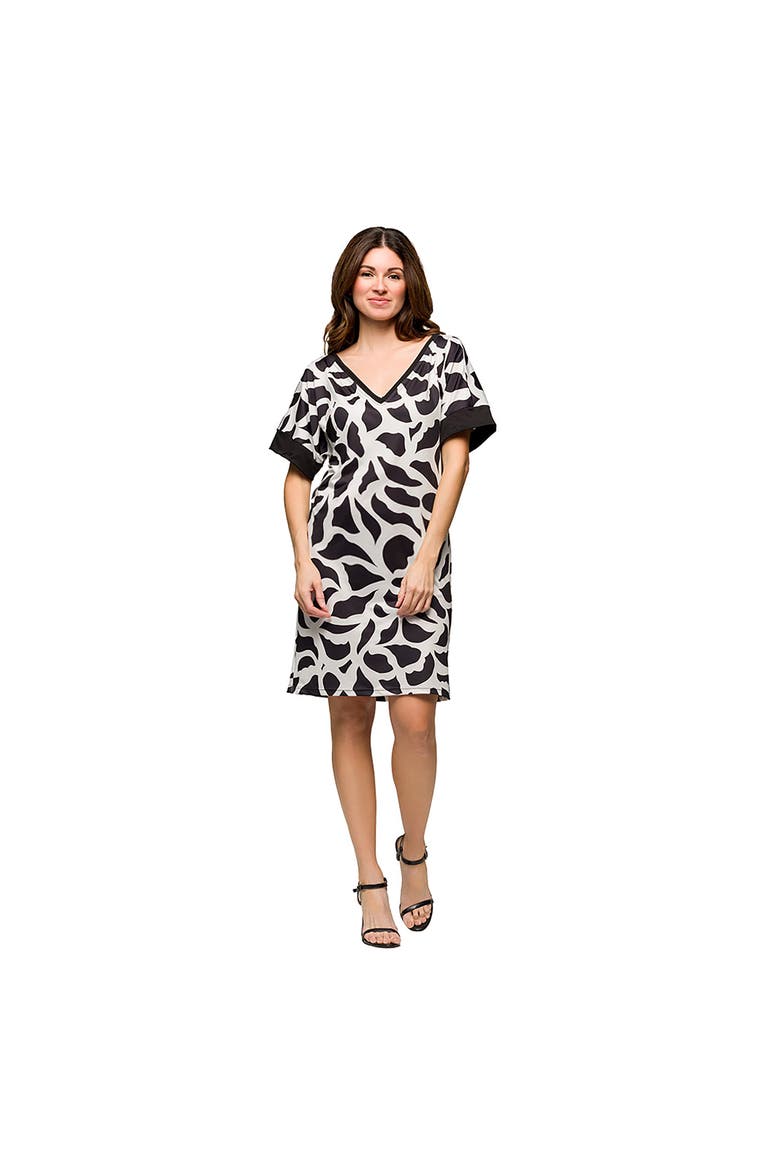 Maternity Short Sleeve T-Shirt Dress, Main, color, Black Multi