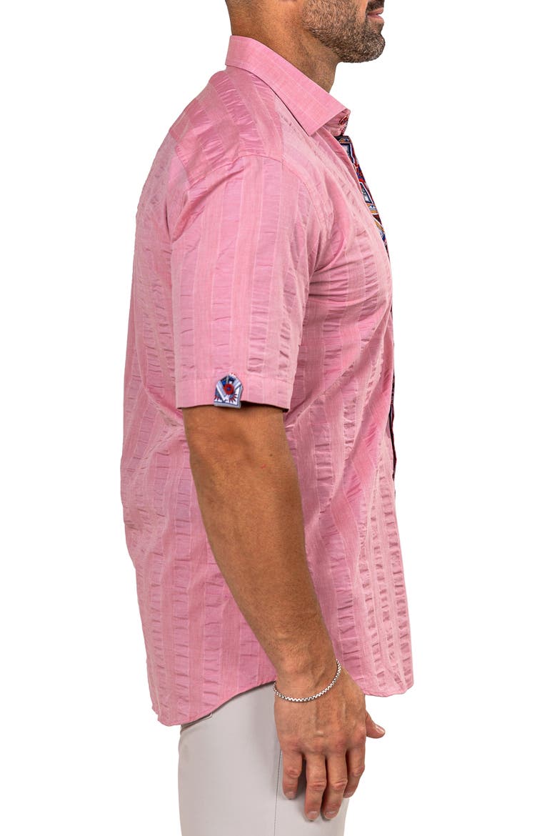 Galileo Marthy Short Sleeve Button-Up Shirt, Alternate, color, PINK