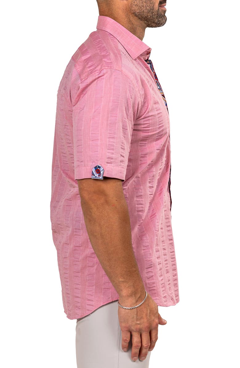 Maceoo Galileo Marthy Short Sleeve Button-Up Shirt, Alternate, color, Pink