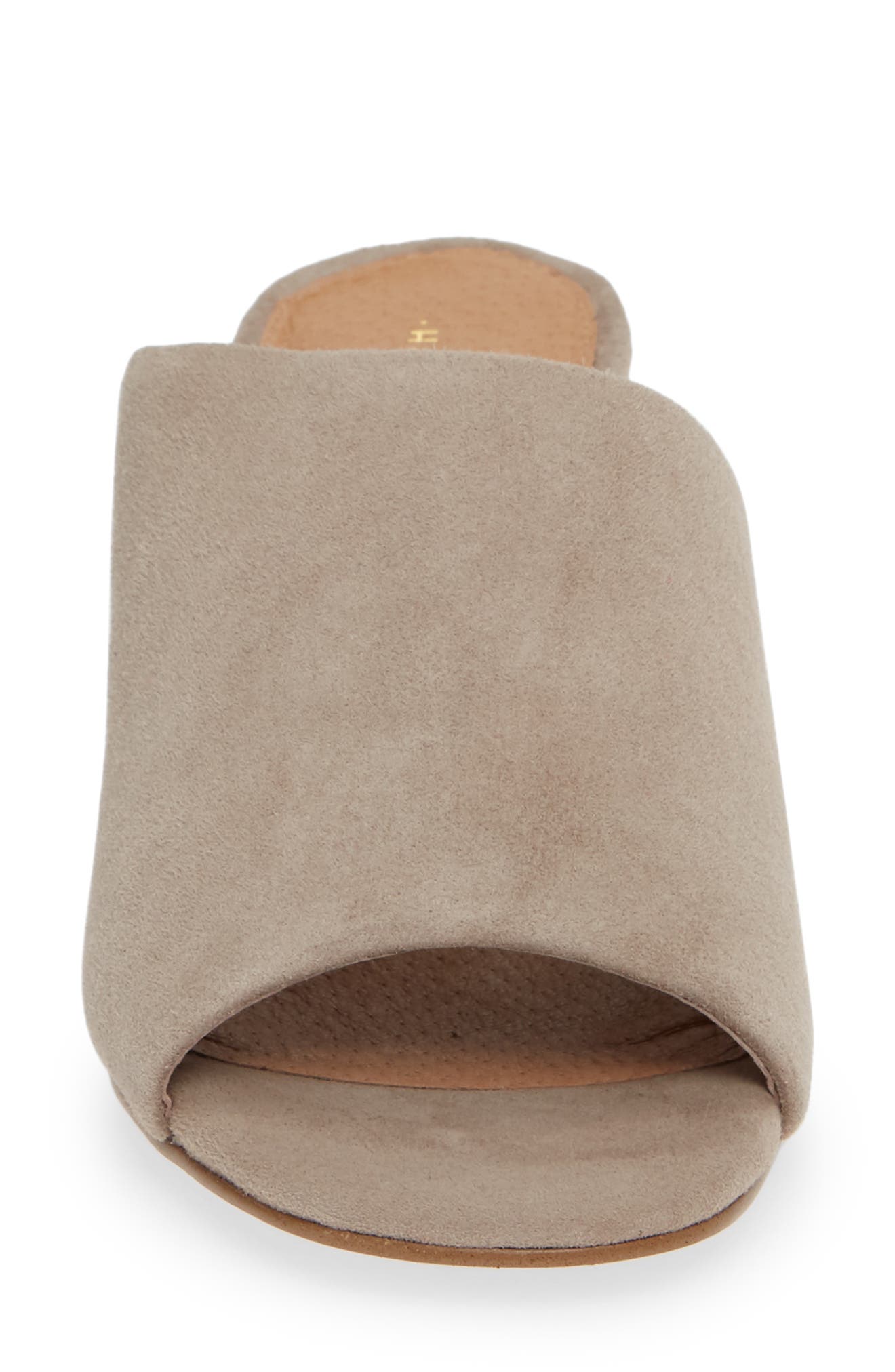 Faye Asymmetrical Slide Sandal, Alternate, color, STONE SUEDE