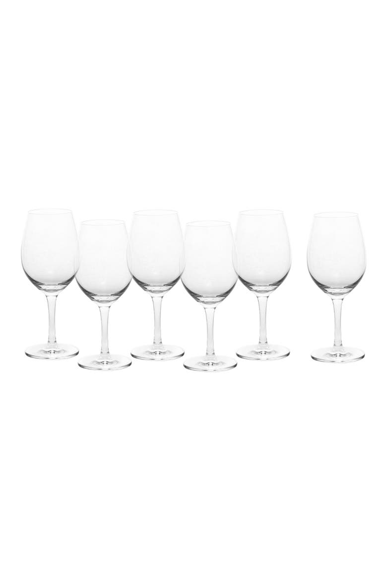 Banquet Set of 6 White Wine Glasses, Main, color, CLEAR