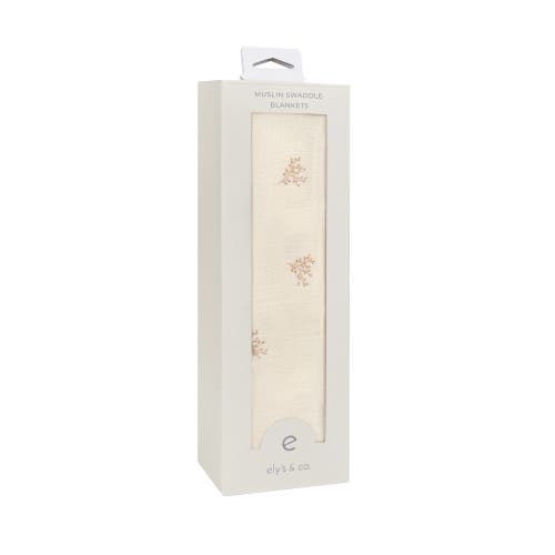 Ely's & Co. Velour Leaf Pattern Collection In White