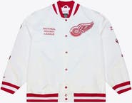 Mitchell & Ness Men's Mitchell & Ness White Detroit Red Wings Arctic Lightweight Satin Full-Snap Jacket
