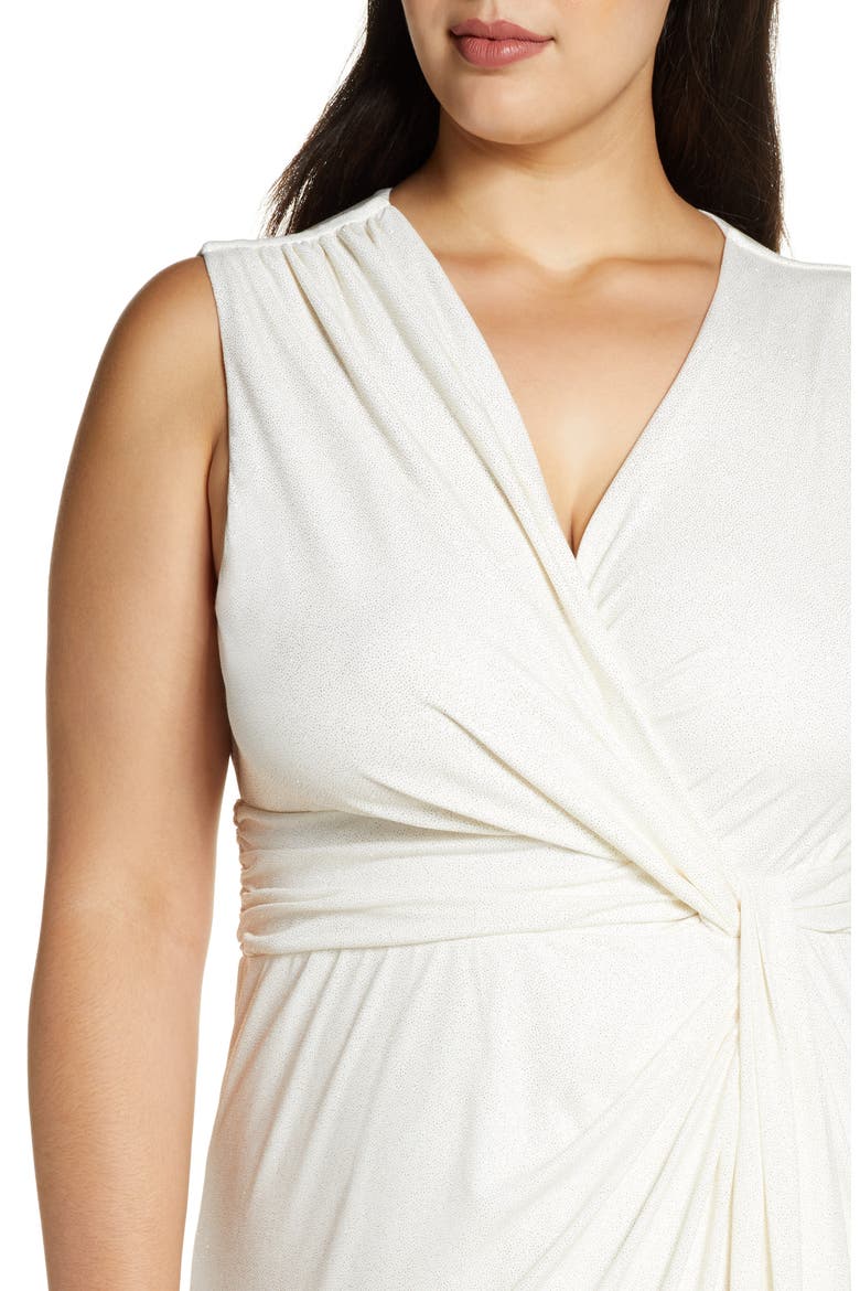 Gilded by Moonlight Sleeveless Gown, Alternate, color, GOLD SPARKLE