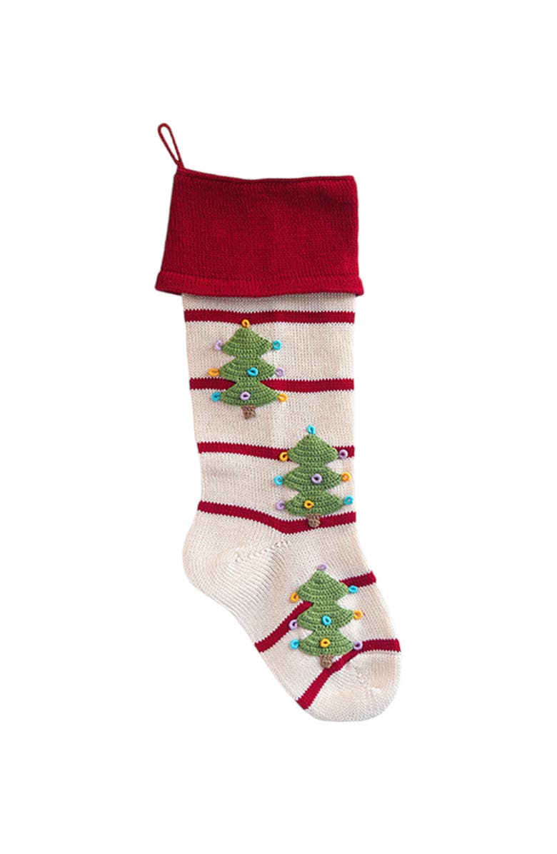 Melange Collection Noel Tree Stocking, Main, color, Ivory