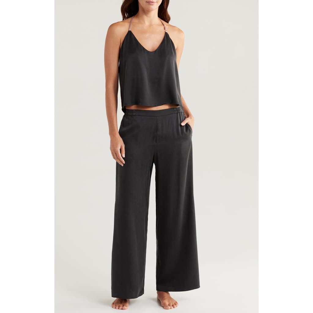 Lunya Washable Mulberry Silk Pajamas in Immersed Black