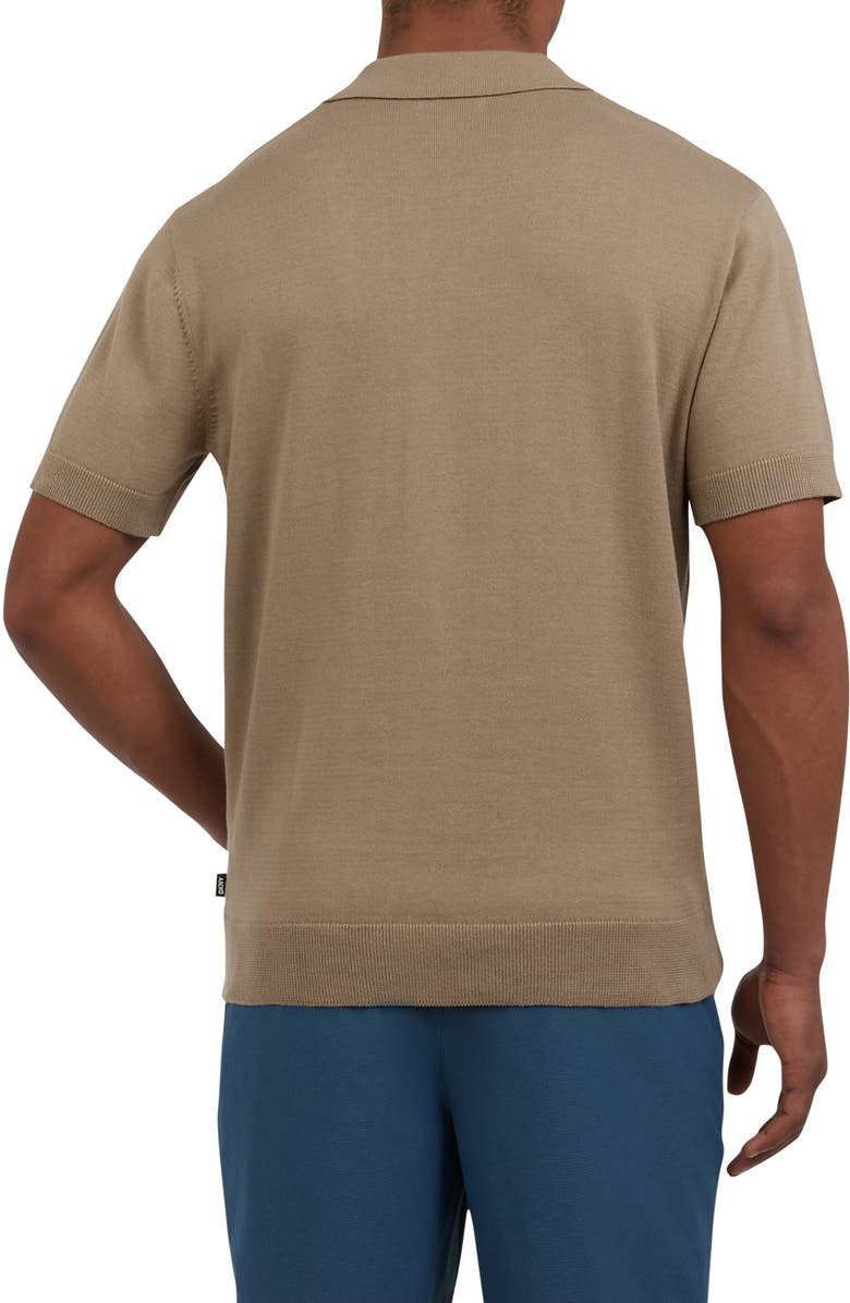 DKNY SPORTSWEAR Social Cotton Polo Sweater, Alternate, color, Cafe