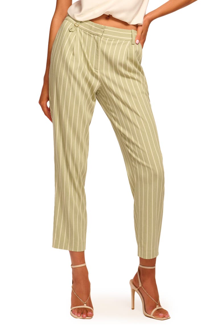 Ingrid Stripe Ankle Pants, Main, color, MINT CANVAS