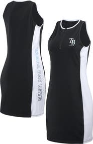 WEAR by Erin Andrews Women's WEAR by Erin Andrews Black Tampa Bay Rays Color Block Quarter-Zip Sleeveless Dress