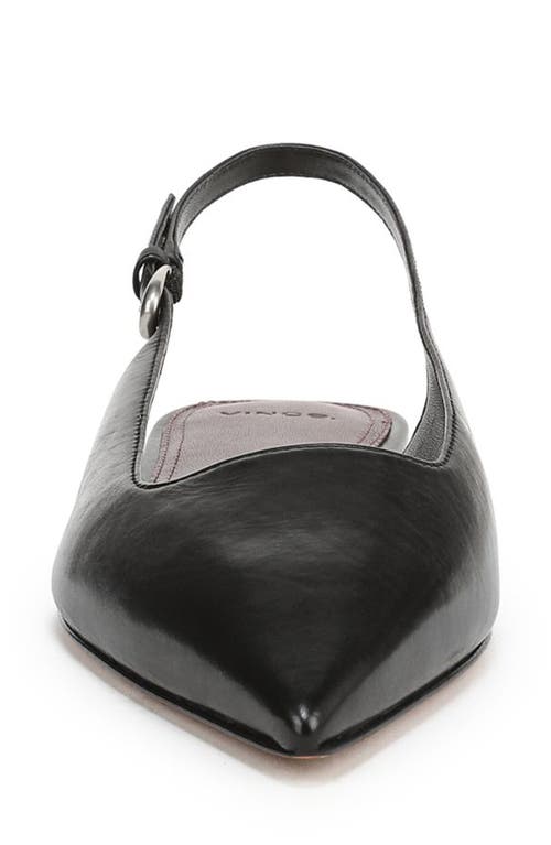 Vince Gracy Pointed Slingback Flat Pumps In Black