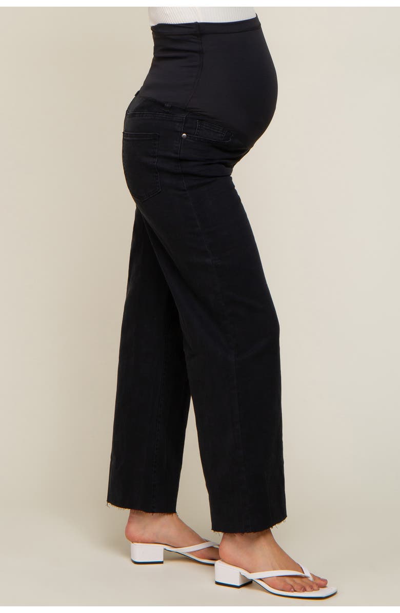 PinkBlush Wide Leg Raw Hem Maternity Jeans, Alternate, color, Black