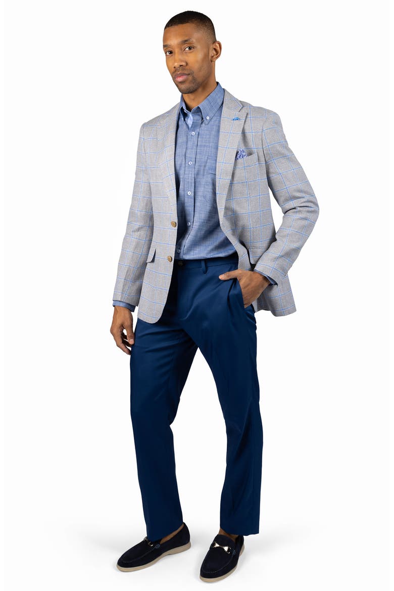 Textured Yarn Dye Windowpane Sport Coat, Alternate, color, REGENT GREY
