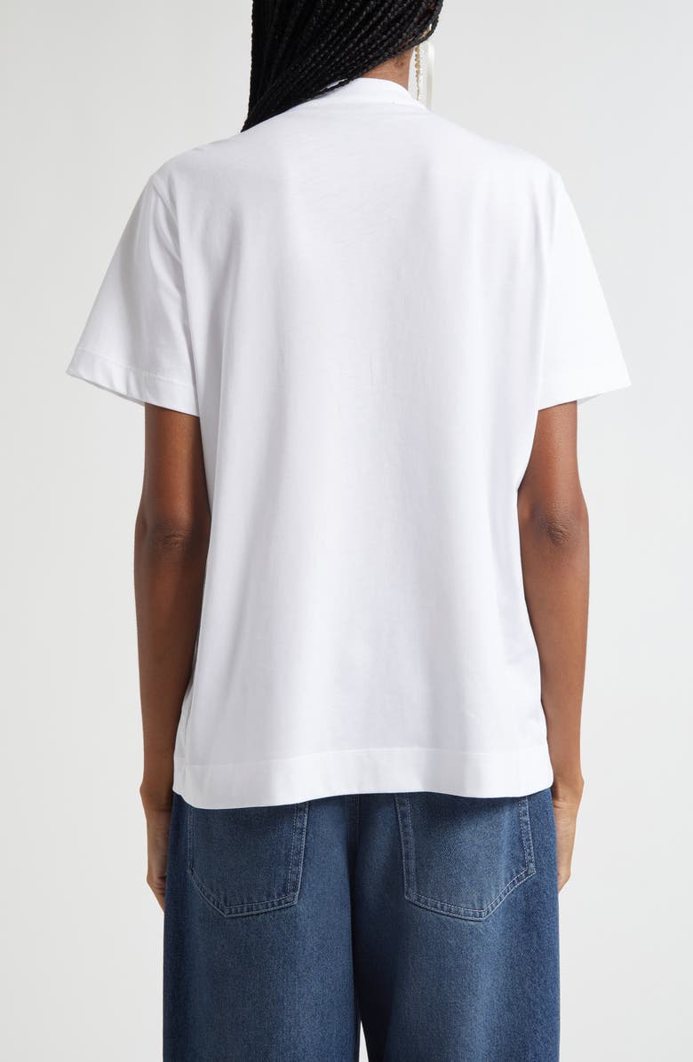 Simone Rocha Unraveling Ribbon Inset T-Shirt, Alternate, color, White