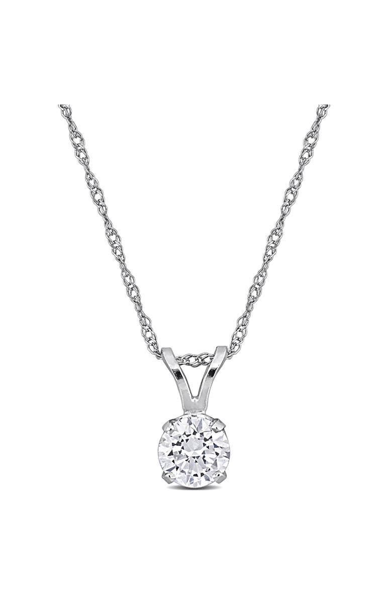 Julianna B. 1/2 CTW Lab-Grown Diamond Solitaire Necklace 14k, Main, color, White Gold