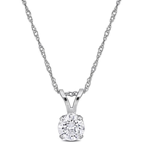 1/2 CTW Lab-Grown Diamond Solitaire Necklace 14k