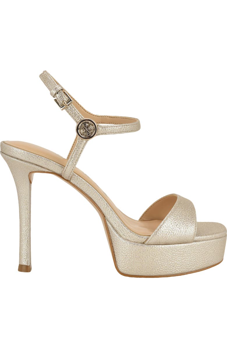 GUESS Hendora Ankle Strap Platform Sandal, Alternate, color, Gold 710