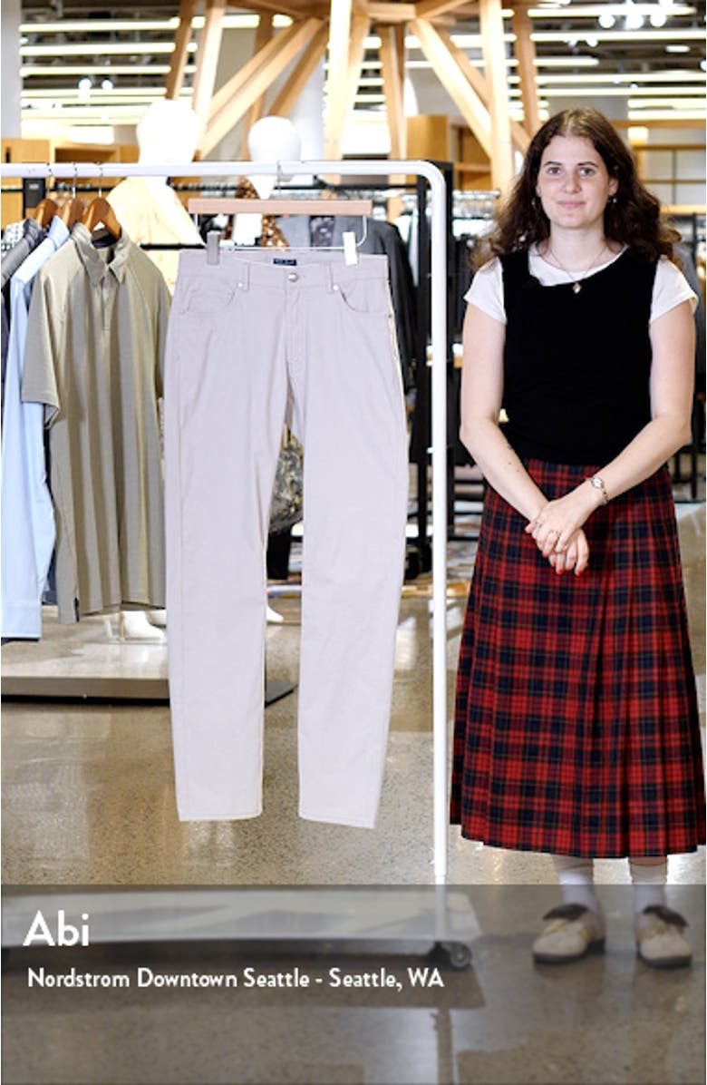 Delvin Stretch Cotton & Silk Twill 5-Pocket Pants, sales video thumbnail