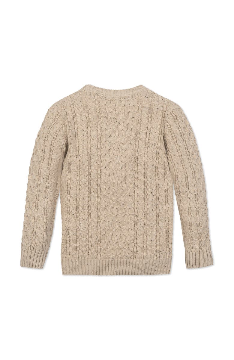 Hope & Henry Kids' Organic Long Sleeve Fisherman Cable Pullover Sweater, Alternate, color, Natural Fleck