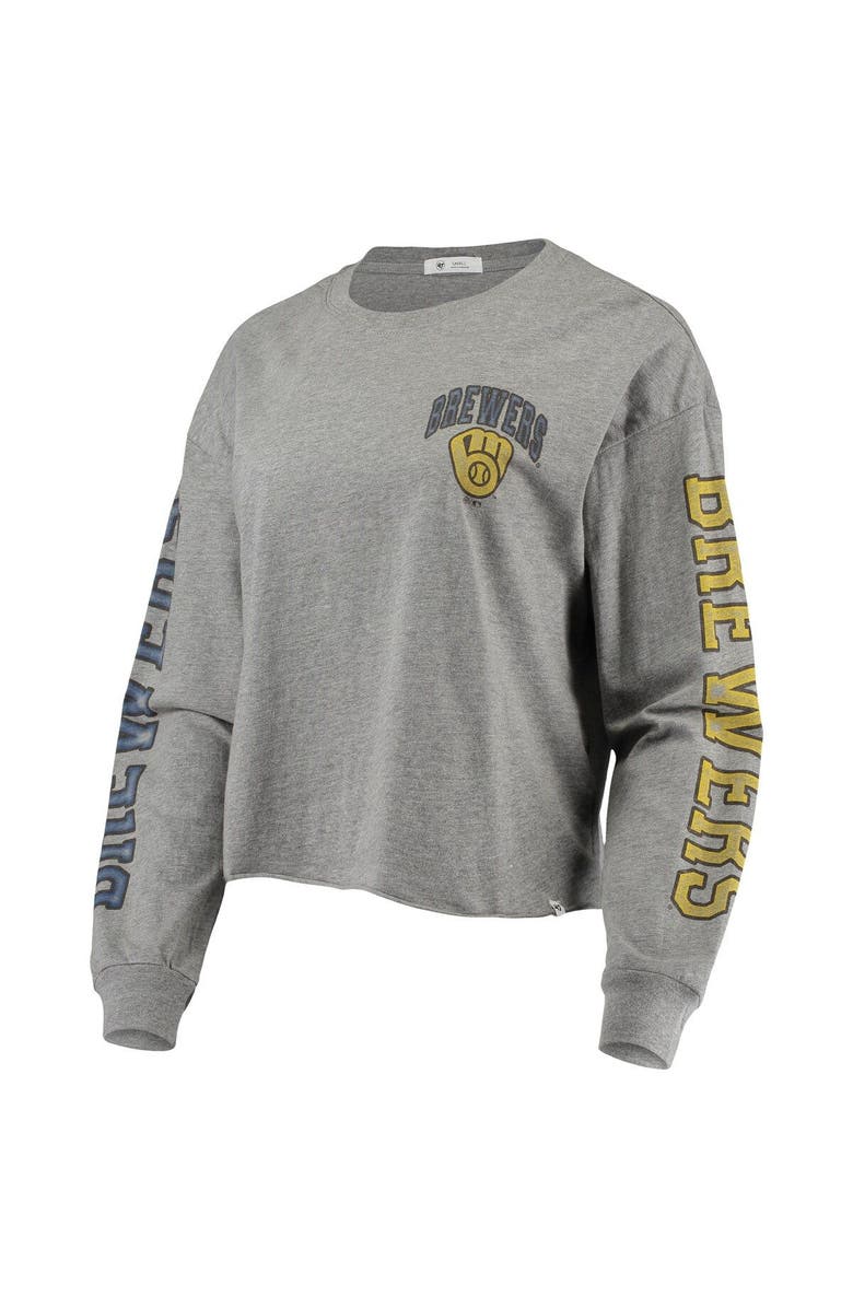 '47 Women's '47 Heathered Gray Milwaukee Brewers Ultra Max Parkway Long Sleeve T-Shirt, Alternate, color, 