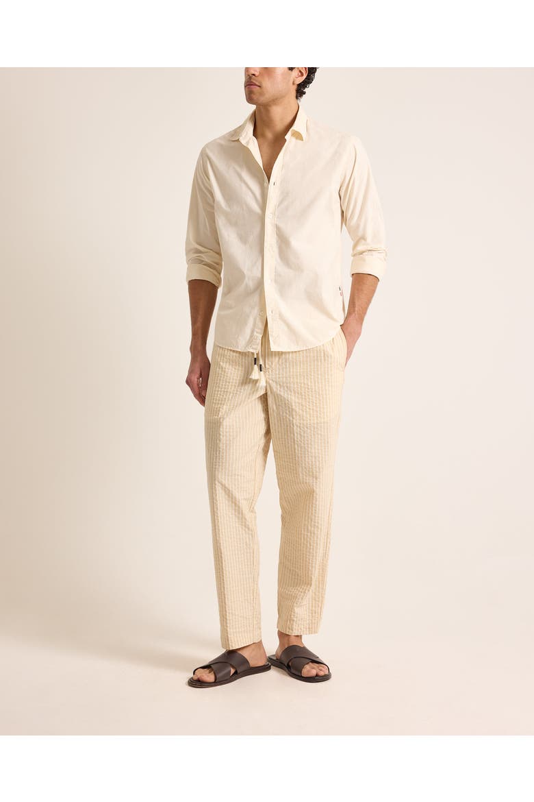 Giles Tailored Fit Garment Dye Poplin Shirt, Main, color, LATTE