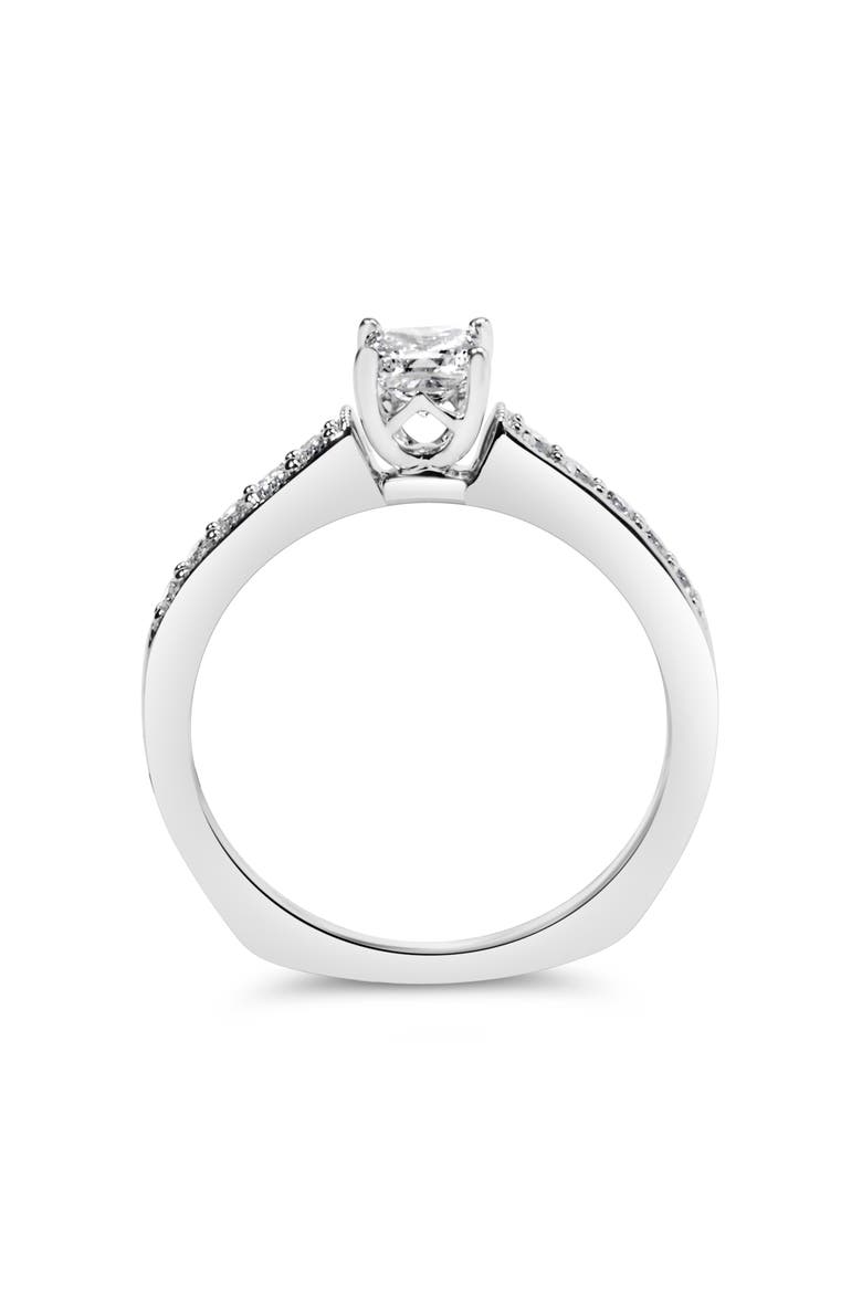 14K White Gold Diamond 1/2 Cttw Princess Cut Diamond Engagement Ring, Alternate, color, White
