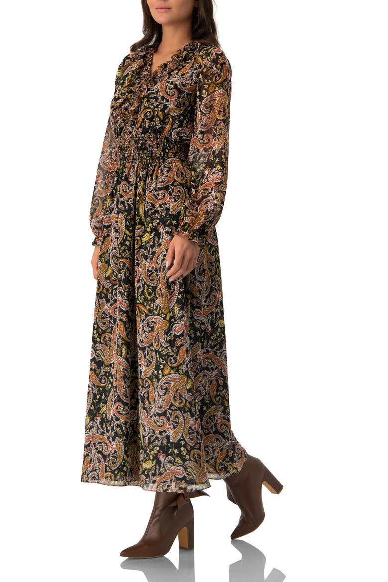 Long Dress with Smock Detail, Alternate, color, Multicolor