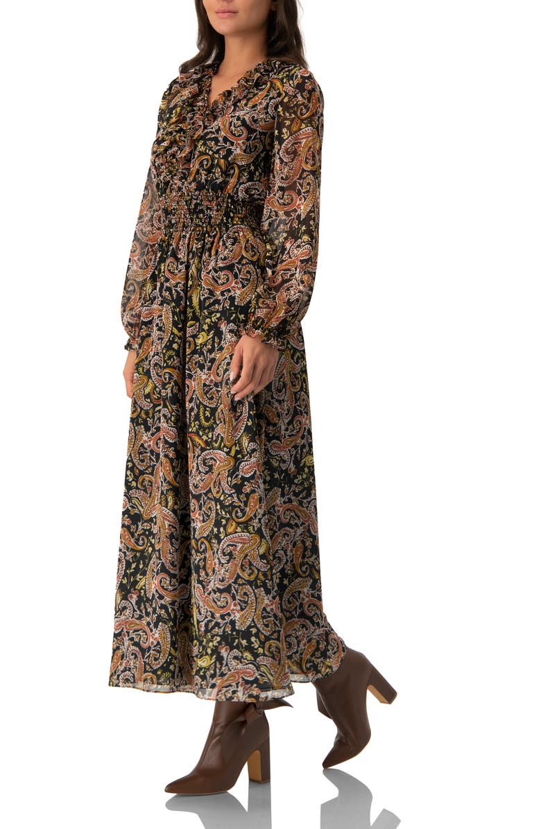 IVONNE Long Dress with Smock Detail, Alternate, color, 