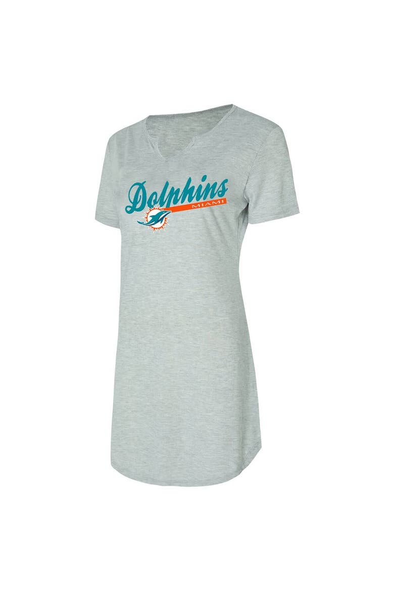 Women's Concepts Sport Gray Miami Dolphins Petition Knit Nightshirt, Alternate, color, Gray