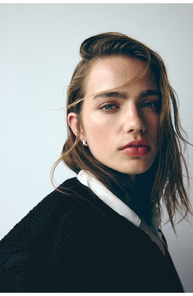 H&M Teddy Jacket, Alternate, color, Black