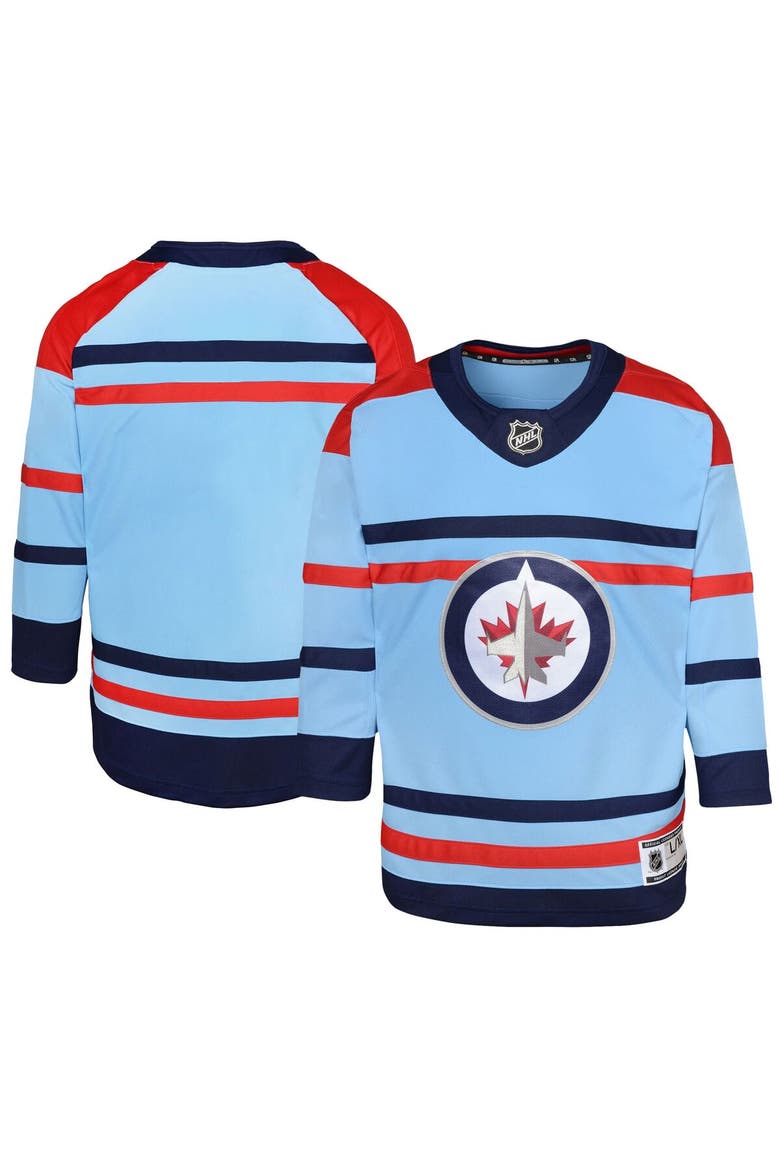 Youth  Light Blue Winnipeg Jets Anniversary Premier Jersey, Main, color, Light Blue