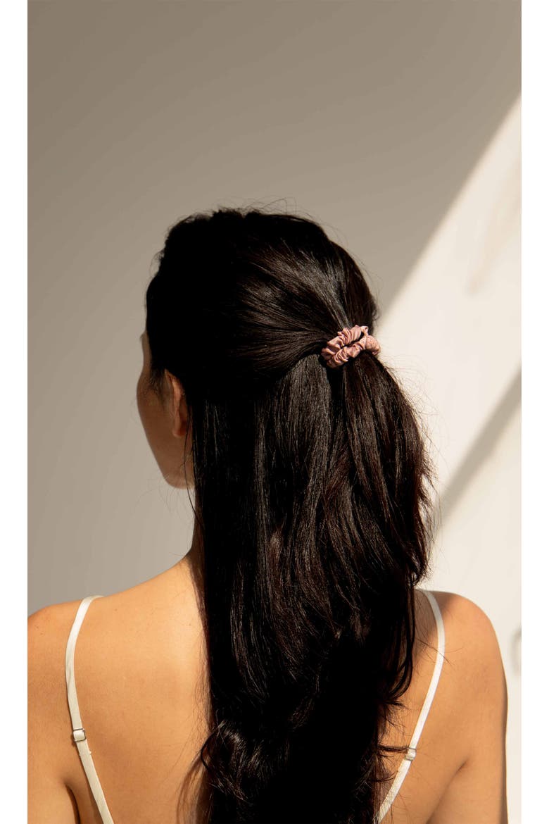 Skinny Scrunchie Set, Alternate, color, Pink, Black & Gold