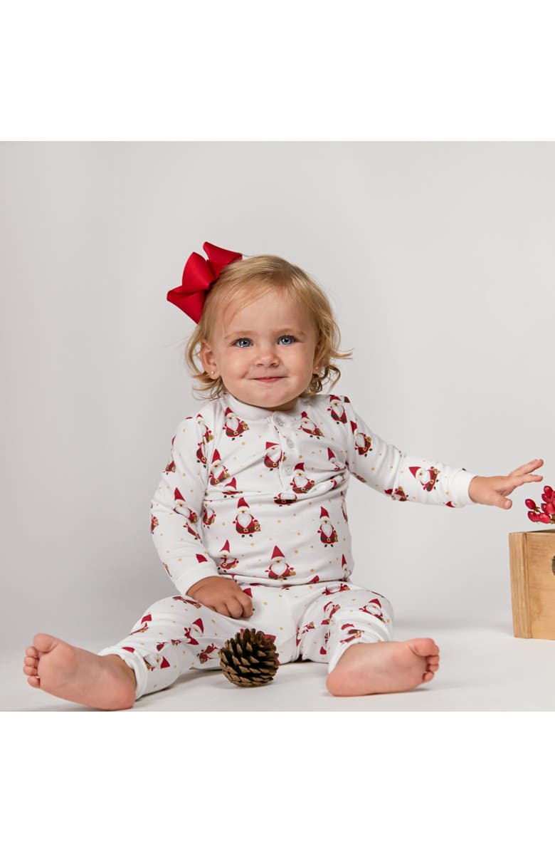 Nellapima Pima Cotton Santa Print Pajama - Toddler & Little Kid, Alternate, color, Multicolor