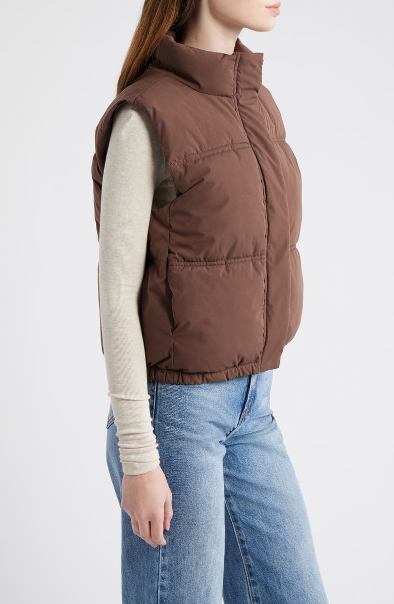Thread & Supply Quilted Puffer Vest, Alternate, color, Shaved Chocolate