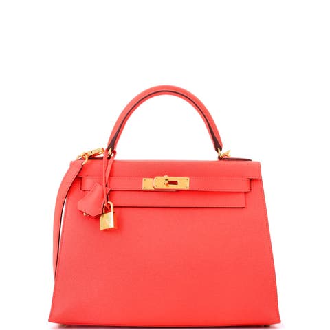 Kelly Handbag Red Epsom with Gold Hardware 28