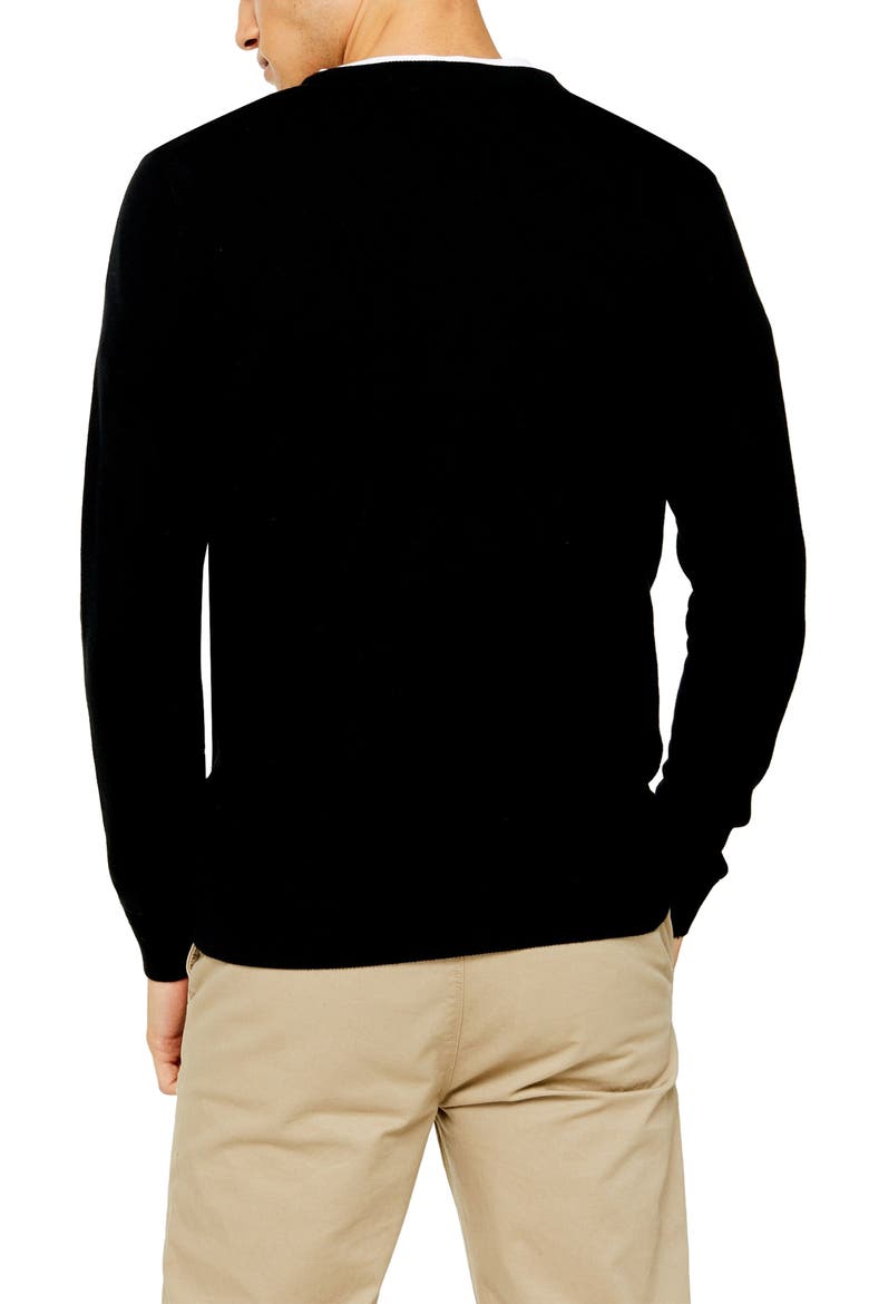 Classic Fit V-Neck Sweater, Alternate, color, BLACK