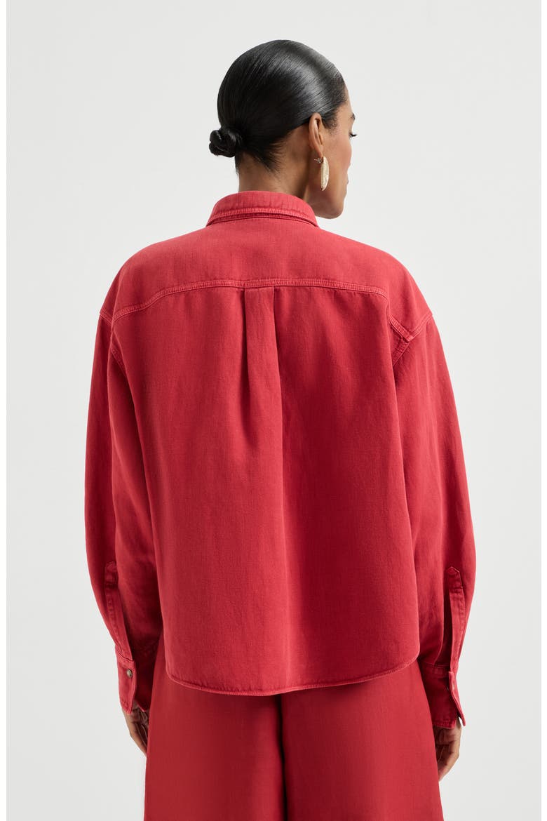 Garment-dyed cover shirt, Alternate, color, Red