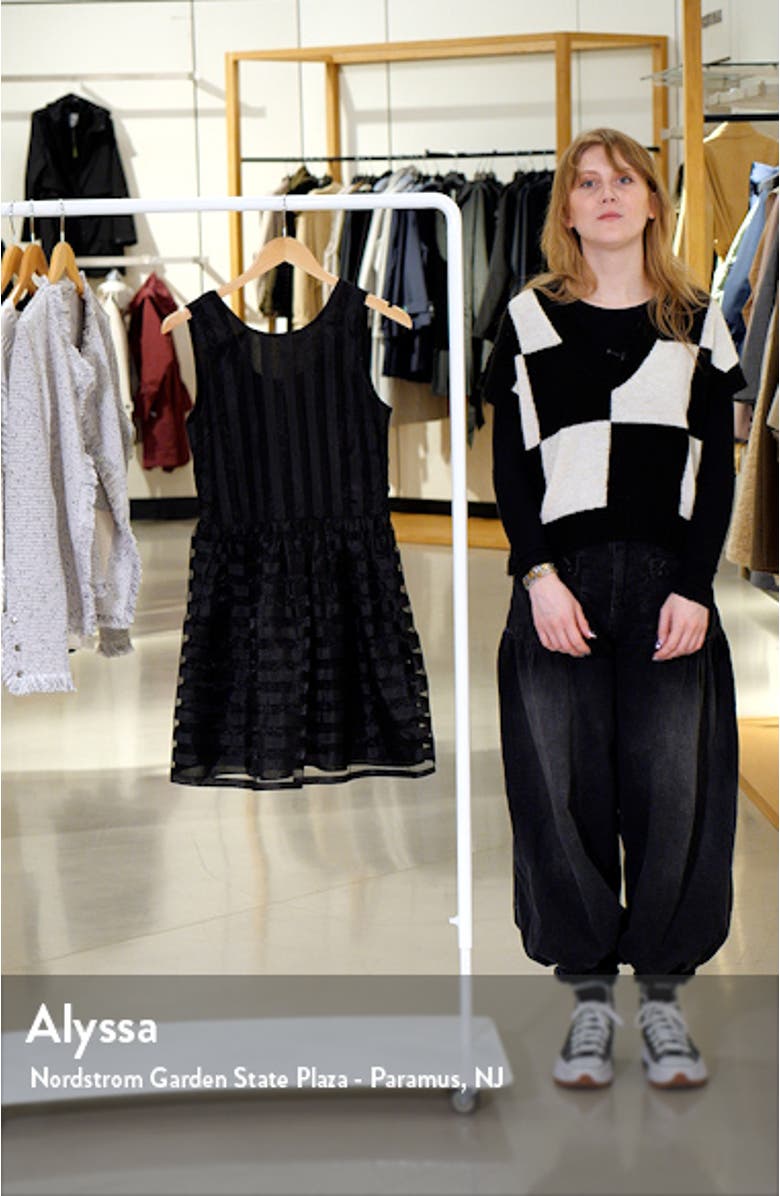 Stripe Sleeveless Organza Dress, sales video thumbnail