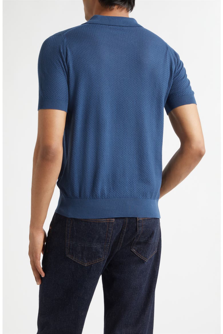 Calun Textured Sea Island Cotton Polo, Alternate, color, DELFT BLUE