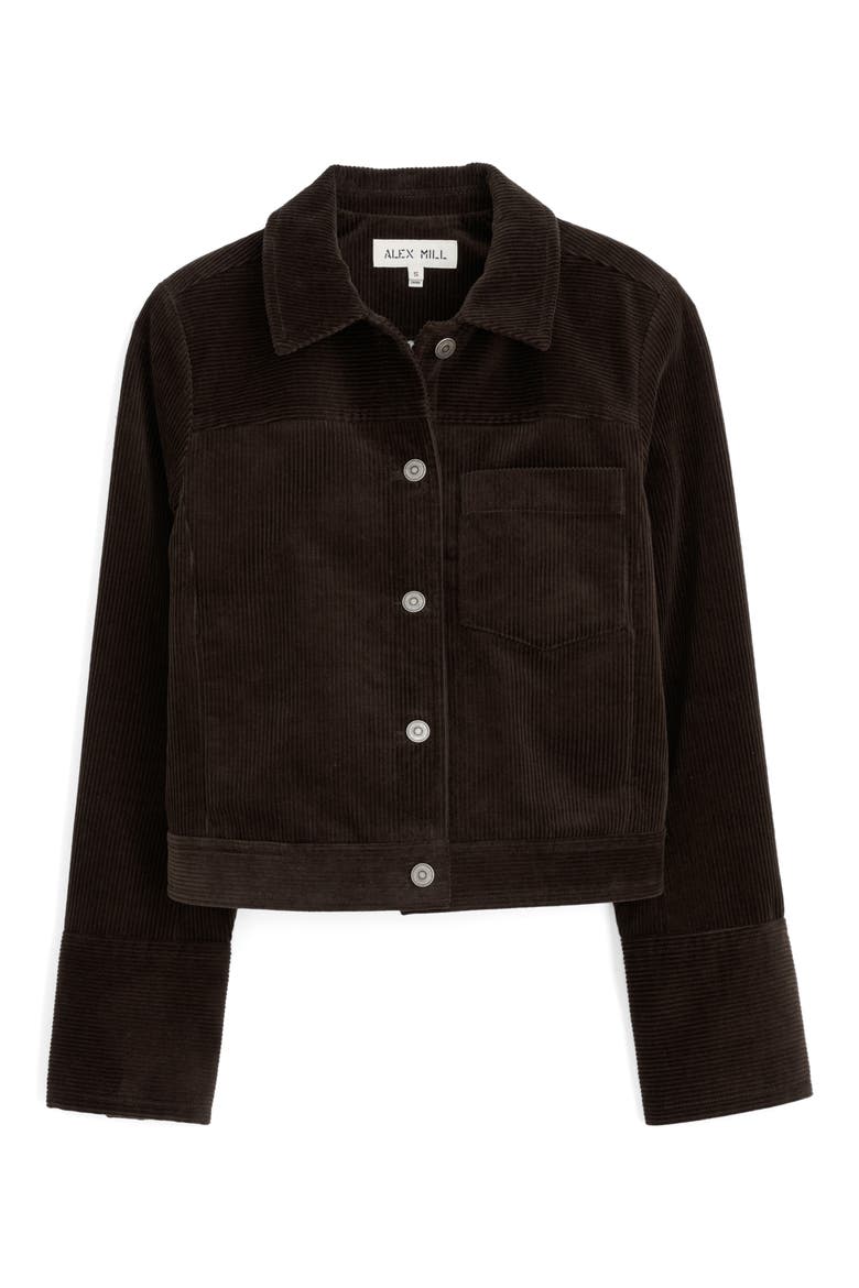 Betty Cotton Corduroy Crop Jacket, Alternate, color, CHOCOLATE