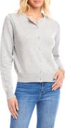 Karen Kane Faux Pearl Embellished Crewneck Cardigan