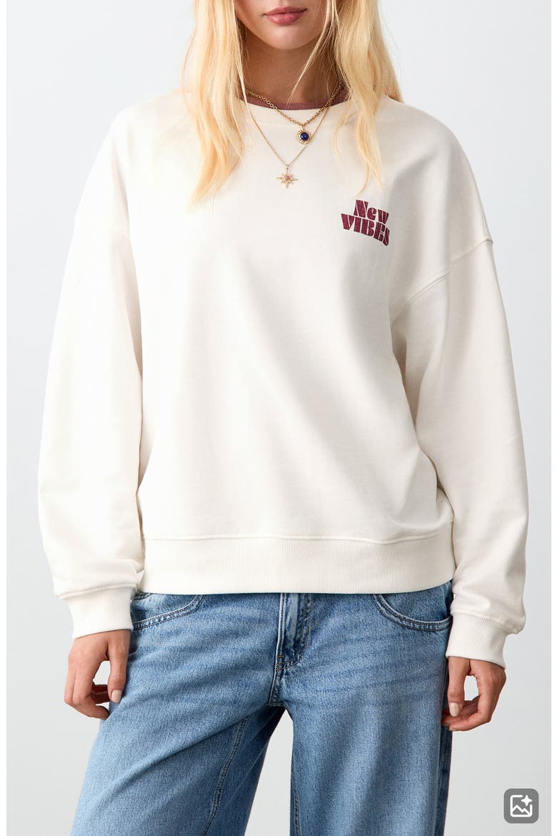 New Vibes Graphic Sweatshirt, Main, color, OFF WHITE