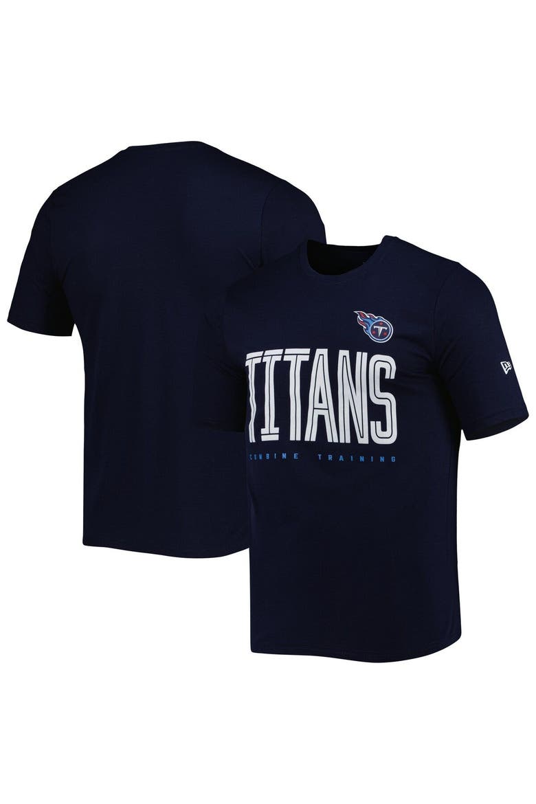 Men's New Era Navy Tennessee Titans Combine Authentic Training Huddle Up T-Shirt, Main, color, Navy