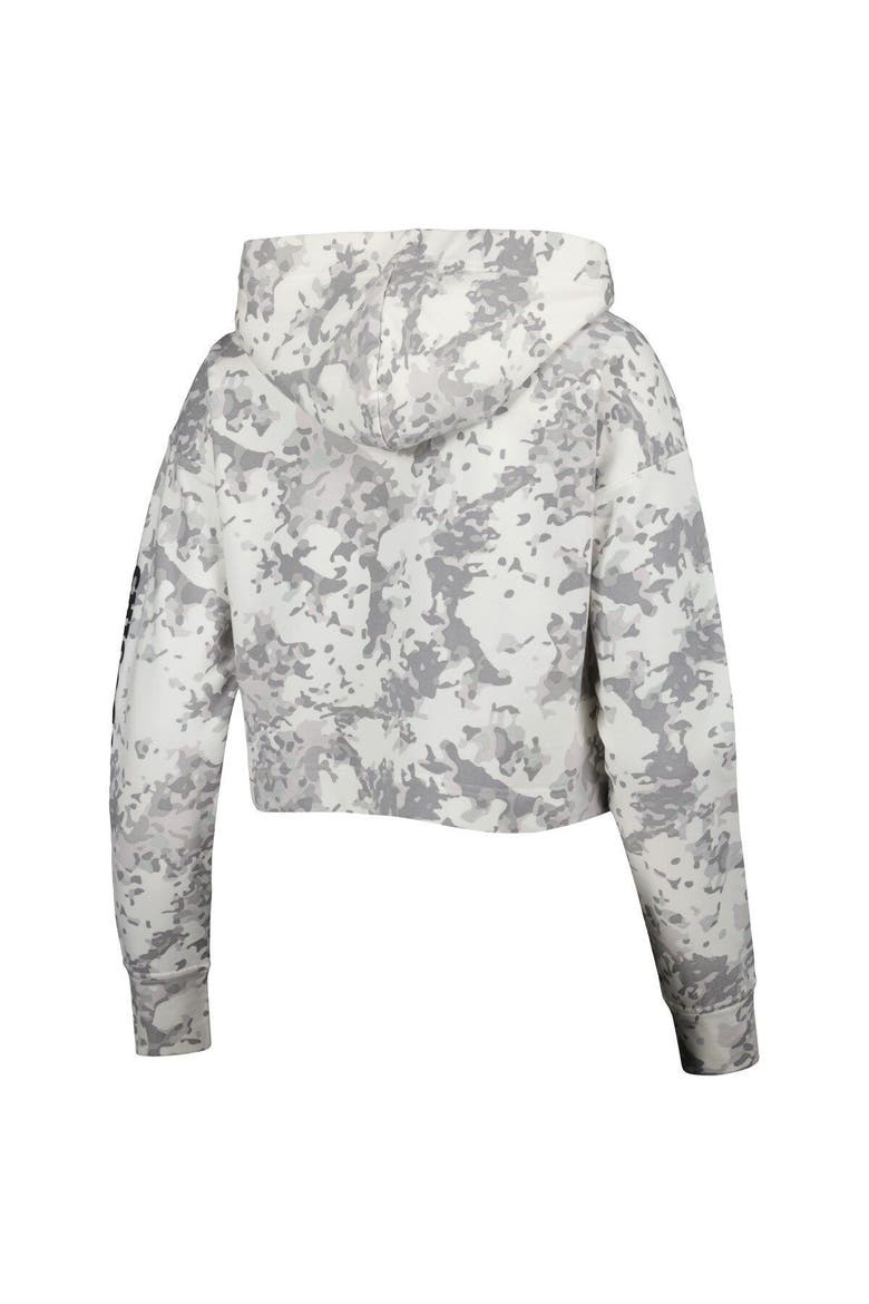 Women's Lusso Gray/White Chicago Bulls Maia Tri-Blend Cropped Quarter-Zip Top, Alternate, color, Gray